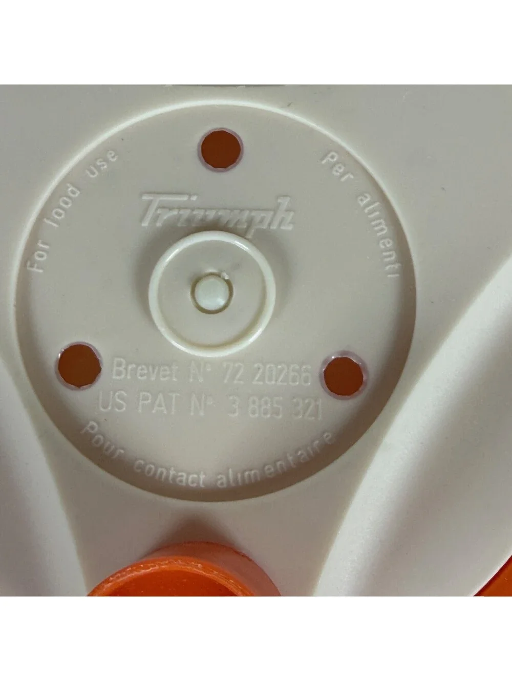 Vintage Triumph Salad Spinner Orange Cream Kitchen Tool S-3